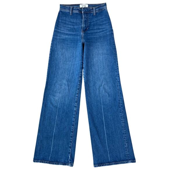 Reformation Dark Wash Amelie High Rise Wide Leg Jeans (Sz 26) - Picture 2 of 12